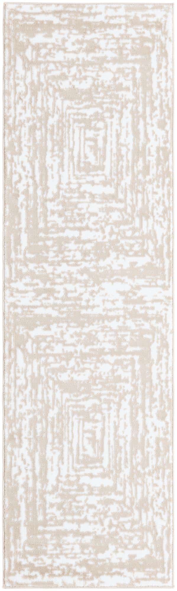 White Bone 2' x 7' Hermitage Runner Area Rug 55% Polypropylene & 45% Polyester Easy Clean Stain-Resistant Carpet for Living, Office, Dorm Rooms for Sale at Rug Engine