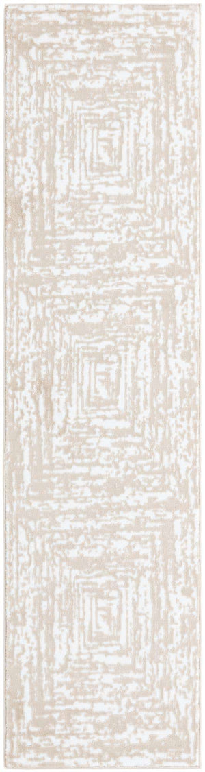White Bone 2' x 8' Hermitage Runner Area Rug 55% Polypropylene & 45% Polyester Easy Clean Stain-Resistant Carpet for Living, Office, Dorm Rooms for Sale at Rug Engine