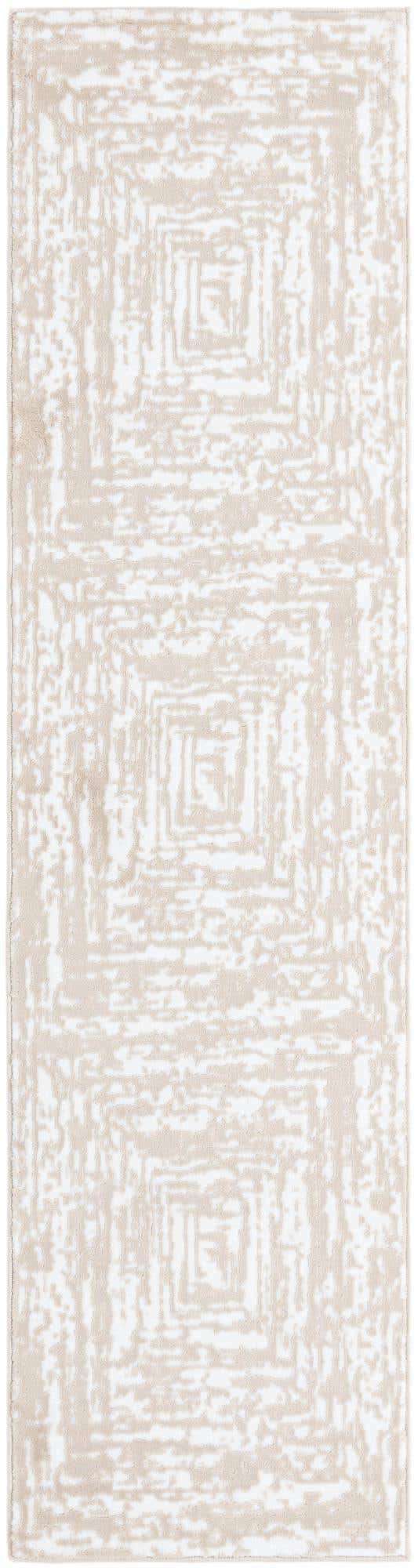 White Bone 2' x 8' Hermitage Runner Area Rug 55% Polypropylene & 45% Polyester Easy Clean Stain-Resistant Carpet for Living, Office, Dorm Rooms for Sale at Rug Engine