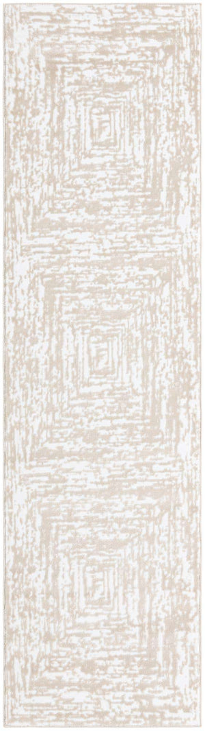White Bone 2' 6 x 10' Hermitage Runner Area Rug 55% Polypropylene & 45% Polyester Easy Clean Stain-Resistant Carpet for Living, Office, Dorm Rooms for Sale at Rug Engine