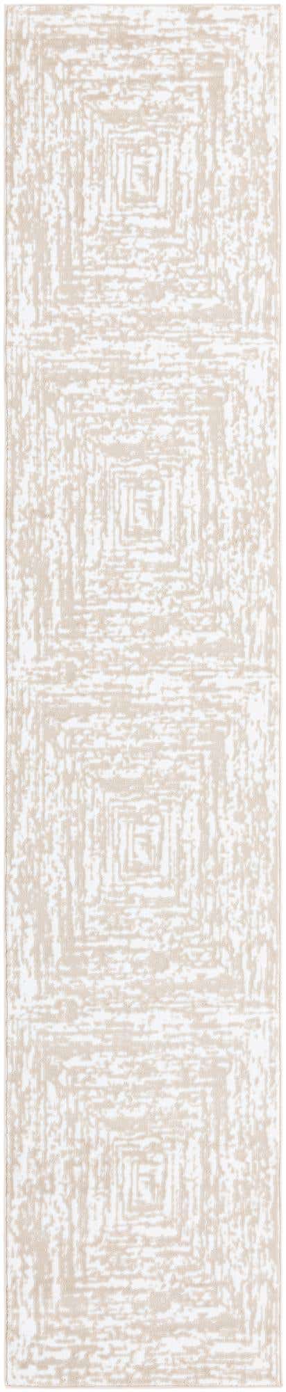 White Bone 2' 6 x 13' Hermitage Runner Area Rug 55% Polypropylene & 45% Polyester Easy Clean Stain-Resistant Carpet for Living, Office, Dorm Rooms for Sale at Rug Engine