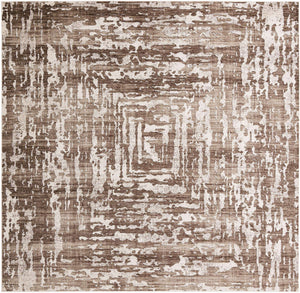 Chocolate Brown 10' 8 x 10' 8 Hermitage Square Area Rug 55% Polypropylene & 45% Polyester Easy Clean Stain-Resistant Carpet for Living, Office, Dorm Rooms for Sale at Rug Engine