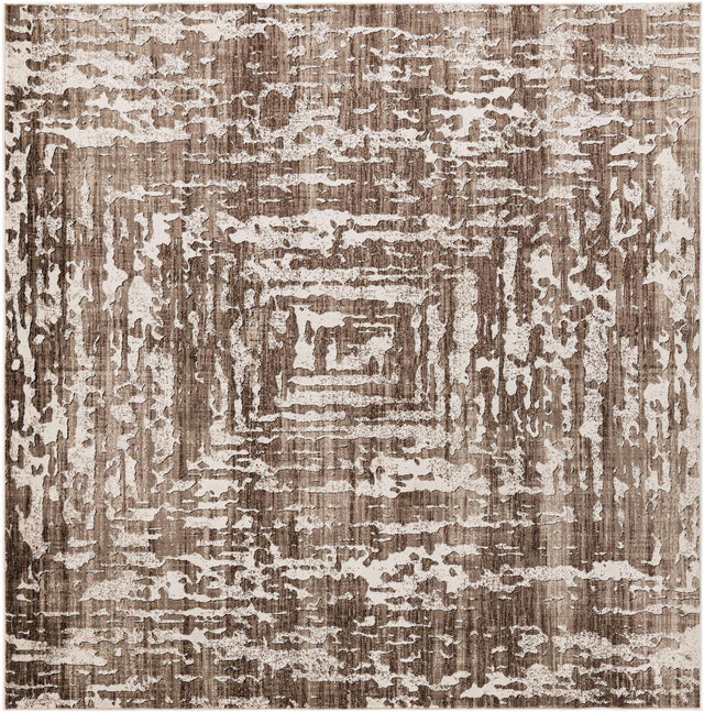 Chocolate Brown 7' 10 x 7' 10 Hermitage Square Area Rug 55% Polypropylene & 45% Polyester Easy Clean Stain-Resistant Carpet for Living, Office, Dorm Rooms for Sale at Rug Engine
