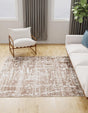 Chocolate Brown 7' 10 x 7' 10 Hermitage Square Area Rug 55% Polypropylene & 45% Polyester Easy Clean Stain-Resistant Carpet for Living, Office, Dorm Rooms for Sale at Rug Engine