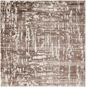 Chocolate Brown 6' x 6' Hermitage Square Area Rug 55% Polypropylene & 45% Polyester Easy Clean Stain-Resistant Carpet for Living, Office, Dorm Rooms for Sale at Rug Engine