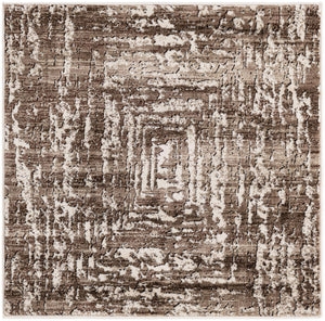 Chocolate Brown 3' 3 x 3' 3 Hermitage Square Area Rug 55% Polypropylene & 45% Polyester Easy Clean Stain-Resistant Carpet for Living, Office, Dorm Rooms for Sale at Rug Engine
