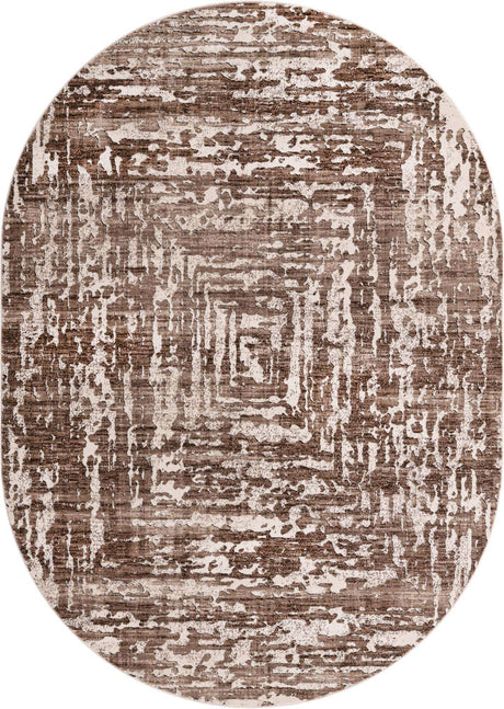 Chocolate Brown 7' x 10' Hermitage Oval Area Rug 55% Polypropylene & 45% Polyester Easy Clean Stain-Resistant Carpet for Living, Office, Dorm Rooms for Sale at Rug Engine