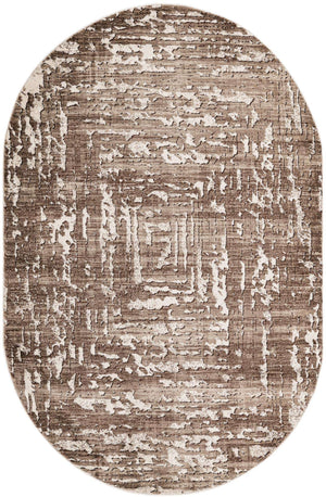 Chocolate Brown 5' 3 x 8' Hermitage Oval Area Rug 55% Polypropylene & 45% Polyester Easy Clean Stain-Resistant Carpet for Living, Office, Dorm Rooms for Sale at Rug Engine