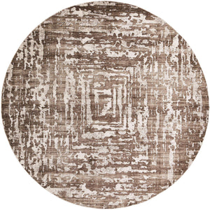 Chocolate Brown 10' 8 x 10' 8 Hermitage Round Area Rug 55% Polypropylene & 45% Polyester Easy Clean Stain-Resistant Carpet for Living, Office, Dorm Rooms for Sale at Rug Engine