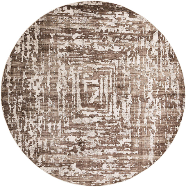 Chocolate Brown 10' 8 x 10' 8 Hermitage Round Area Rug 55% Polypropylene & 45% Polyester Easy Clean Stain-Resistant Carpet for Living, Office, Dorm Rooms for Sale at Rug Engine