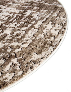 Chocolate Brown 6' x 6' Hermitage Round Area Rug 55% Polypropylene & 45% Polyester Easy Clean Stain-Resistant Carpet for Living, Office, Dorm Rooms for Sale at Rug Engine