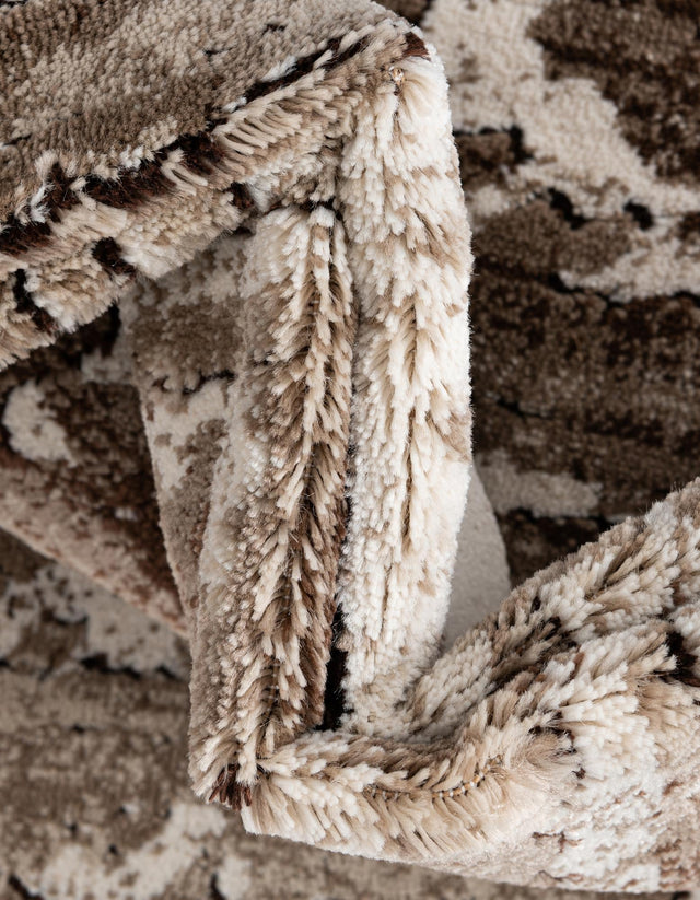 Chocolate Brown 6' x 6' Hermitage Round Area Rug 55% Polypropylene & 45% Polyester Easy Clean Stain-Resistant Carpet for Living, Office, Dorm Rooms for Sale at Rug Engine