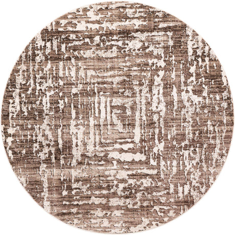 Chocolate Brown 6' x 6' Hermitage Round Area Rug 55% Polypropylene & 45% Polyester Easy Clean Stain-Resistant Carpet for Living, Office, Dorm Rooms for Sale at Rug Engine