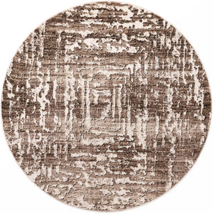 Chocolate Brown 4' x 4' Hermitage Round Area Rug 55% Polypropylene & 45% Polyester Easy Clean Stain-Resistant Carpet for Living, Office, Dorm Rooms for Sale at Rug Engine