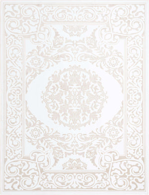 Snow White 10' 8 x 14' Hermitage Rectangle Area Rug 55% Polypropylene & 45% Polyester Easy Clean Stain-Resistant Carpet for Living, Office, Dorm Rooms for Sale at Rug Engine