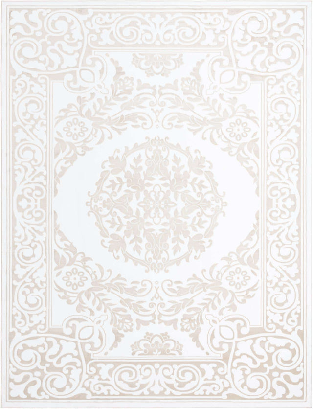 Snow White 10' 8 x 14' Hermitage Rectangle Area Rug 55% Polypropylene & 45% Polyester Easy Clean Stain-Resistant Carpet for Living, Office, Dorm Rooms for Sale at Rug Engine