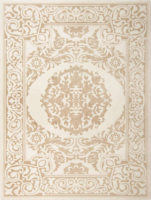 Snow White 9' x 12' Hermitage Rectangle Area Rug 55% Polypropylene & 45% Polyester Easy Clean Stain-Resistant Carpet for Living, Office, Dorm Rooms for Sale at Rug Engine