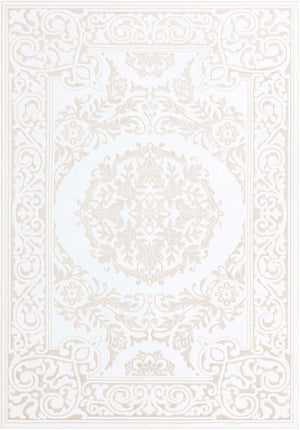 Snow White 7' 10 x 11' 6 Hermitage Rectangle Area Rug 55% Polypropylene & 45% Polyester Easy Clean Stain-Resistant Carpet for Living, Office, Dorm Rooms for Sale at Rug Engine