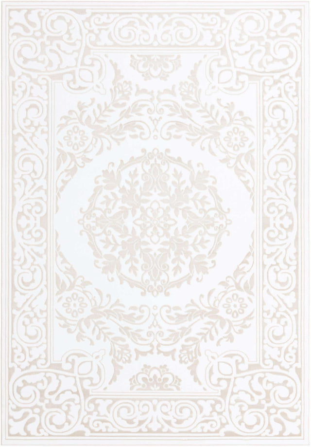 Snow White 7' 10 x 11' 6 Hermitage Rectangle Area Rug 55% Polypropylene & 45% Polyester Easy Clean Stain-Resistant Carpet for Living, Office, Dorm Rooms for Sale at Rug Engine