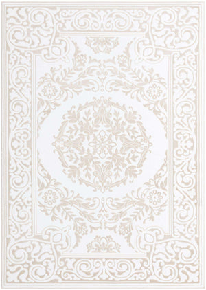 Snow White 7' 1 x 10' Hermitage Rectangle Area Rug 55% Polypropylene & 45% Polyester Easy Clean Stain-Resistant Carpet for Living, Office, Dorm Rooms for Sale at Rug Engine