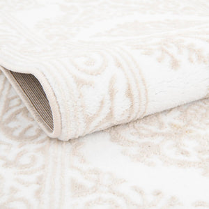 Snow White 6' 1 x 9' Hermitage Rectangle Area Rug 55% Polypropylene & 45% Polyester Easy Clean Stain-Resistant Carpet for Living, Office, Dorm Rooms for Sale at Rug Engine