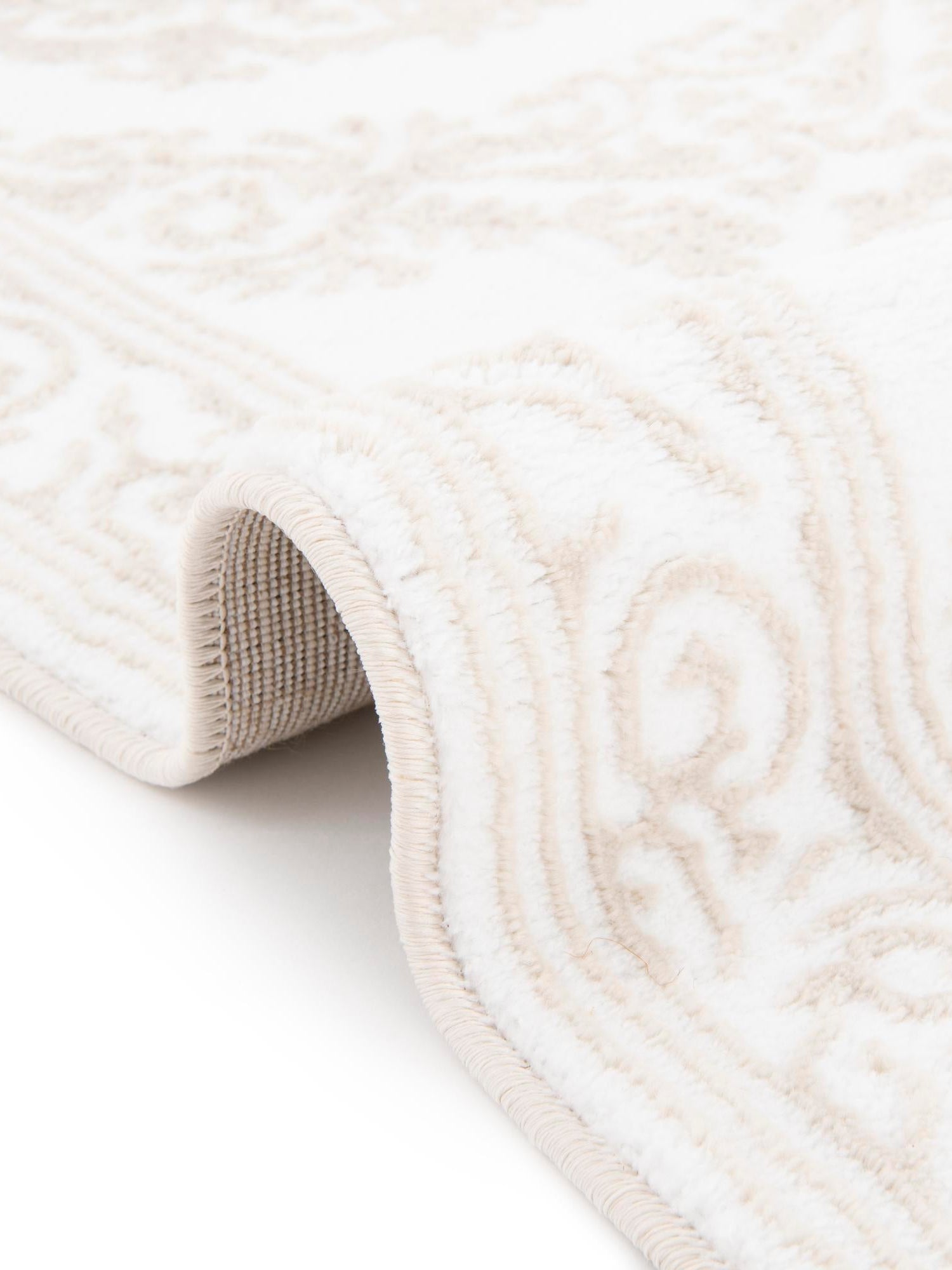 Snow White 2' x 3' Hermitage Rectangle Area Rug 55% Polypropylene & 45% Polyester Easy Clean Stain-Resistant Carpet for Living, Office, Dorm Rooms for Sale at Rug Engine