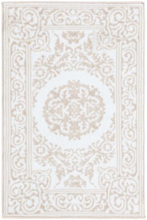 Snow White 2' x 3' Hermitage Rectangle Area Rug 55% Polypropylene & 45% Polyester Easy Clean Stain-Resistant Carpet for Living, Office, Dorm Rooms for Sale at Rug Engine