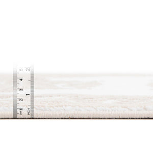 Snow White 5' 3 x 5' 3 Hermitage Octagon Area Rug 55% Polypropylene & 45% Polyester Easy Clean Stain-Resistant Carpet for Living, Office, Dorm Rooms for Sale at Rug Engine