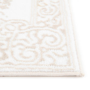 Snow White 7' 10 x 7' 10 Hermitage Octagon Area Rug 55% Polypropylene & 45% Polyester Easy Clean Stain-Resistant Carpet for Living, Office, Dorm Rooms for Sale at Rug Engine