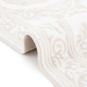 Snow White 7' 10 x 7' 10 Hermitage Octagon Area Rug 55% Polypropylene & 45% Polyester Easy Clean Stain-Resistant Carpet for Living, Office, Dorm Rooms for Sale at Rug Engine