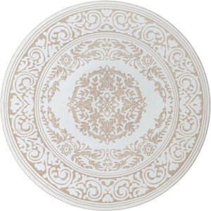 Snow White 7' 10 x 7' 10 Hermitage Round Area Rug 55% Polypropylene & 45% Polyester Easy Clean Stain-Resistant Carpet for Living, Office, Dorm Rooms for Sale at Rug Engine