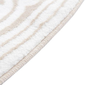 Snow White 6' x 6' Hermitage Round Area Rug 55% Polypropylene & 45% Polyester Easy Clean Stain-Resistant Carpet for Living, Office, Dorm Rooms for Sale at Rug Engine