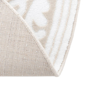 Snow White 6' x 6' Hermitage Round Area Rug 55% Polypropylene & 45% Polyester Easy Clean Stain-Resistant Carpet for Living, Office, Dorm Rooms for Sale at Rug Engine
