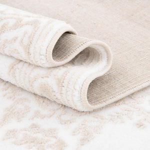 Snow White 6' x 6' Hermitage Round Area Rug 55% Polypropylene & 45% Polyester Easy Clean Stain-Resistant Carpet for Living, Office, Dorm Rooms for Sale at Rug Engine