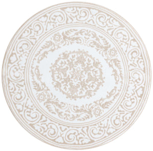 Snow White 4' x 4' Hermitage Round Area Rug 55% Polypropylene & 45% Polyester Easy Clean Stain-Resistant Carpet for Living, Office, Dorm Rooms for Sale at Rug Engine