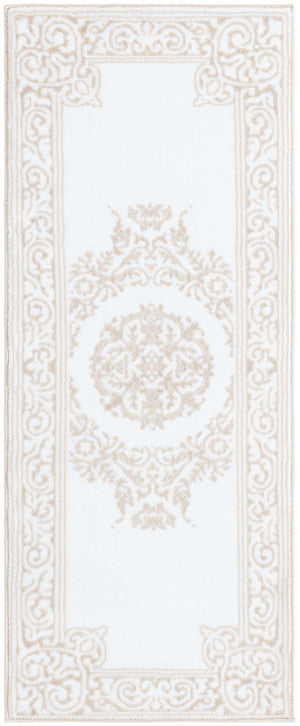 Snow White 2' x 5' Hermitage Runner Area Rug 55% Polypropylene & 45% Polyester Easy Clean Stain-Resistant Carpet for Living, Office, Dorm Rooms for Sale at Rug Engine