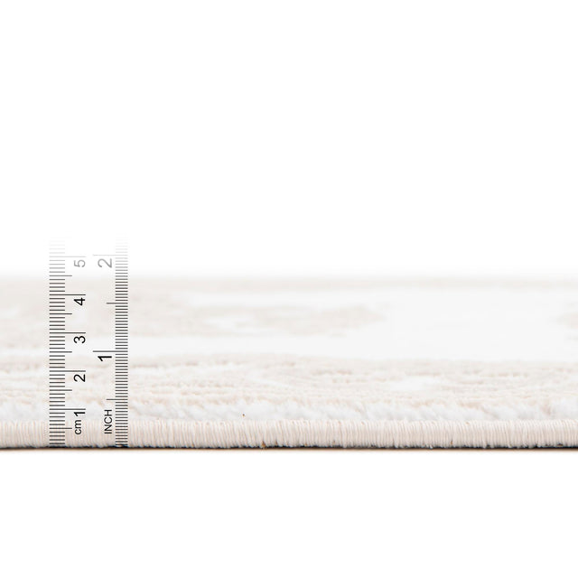 Snow White 2' 6 x 10' Hermitage Runner Area Rug 55% Polypropylene & 45% Polyester Easy Clean Stain-Resistant Carpet for Living, Office, Dorm Rooms for Sale at Rug Engine