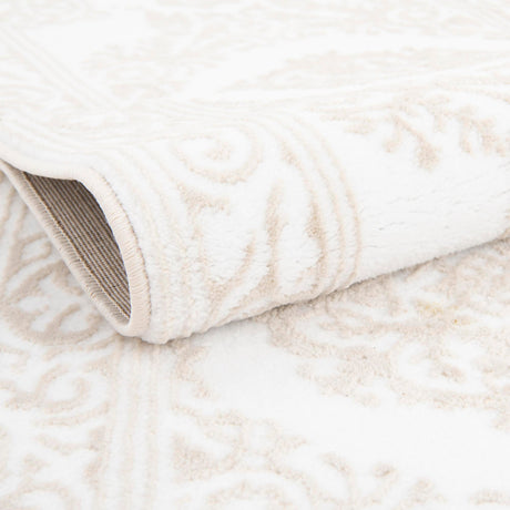 Snow White 2' 6 x 10' Hermitage Runner Area Rug 55% Polypropylene & 45% Polyester Easy Clean Stain-Resistant Carpet for Living, Office, Dorm Rooms for Sale at Rug Engine