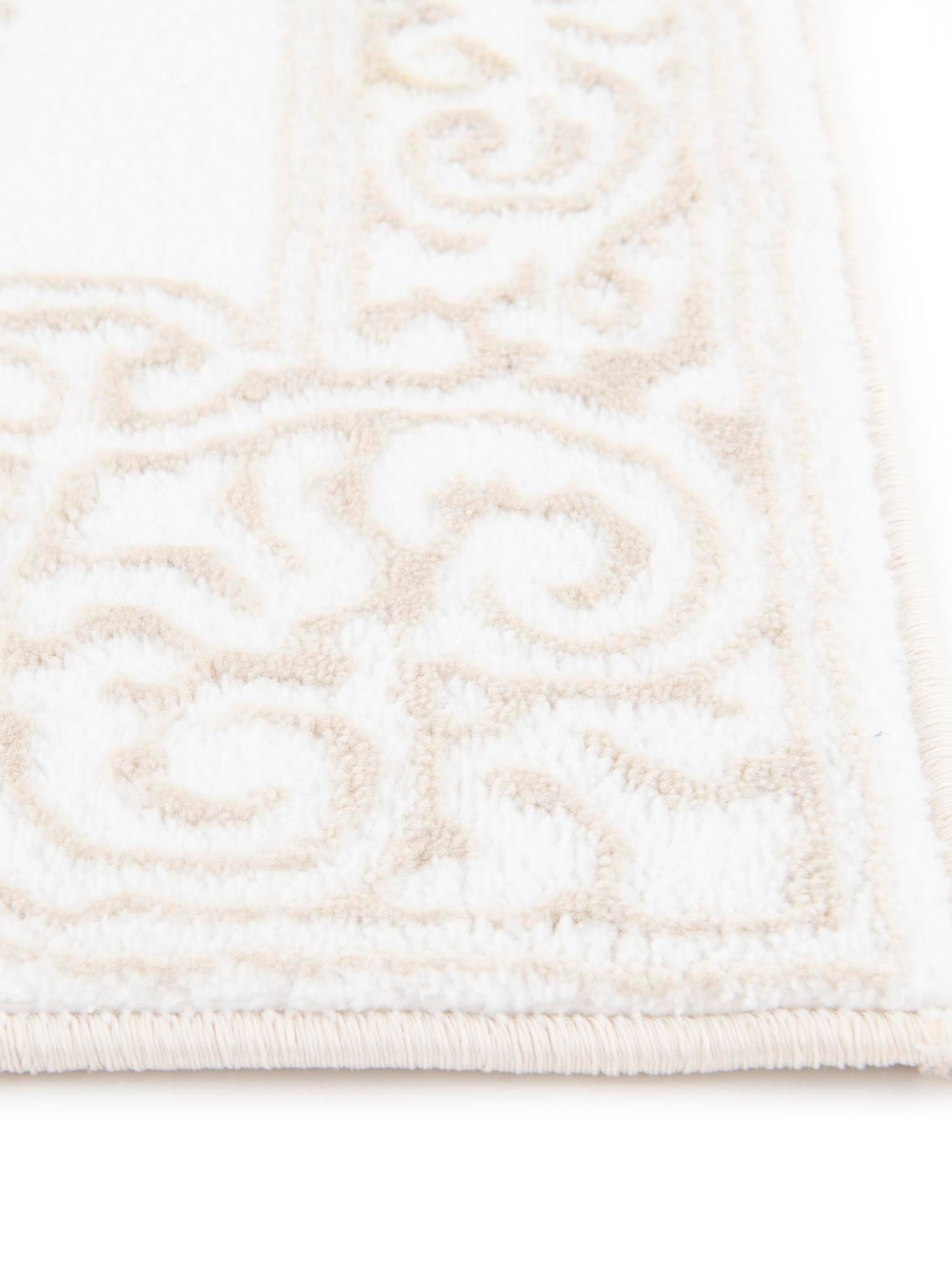 Snow White 2' 6 x 10' Hermitage Runner Area Rug 55% Polypropylene & 45% Polyester Easy Clean Stain-Resistant Carpet for Living, Office, Dorm Rooms for Sale at Rug Engine
