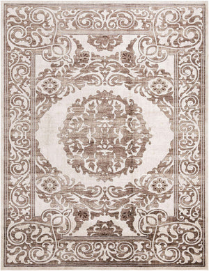 Chocolate Brown 10' 8 x 14' Hermitage Rectangle Area Rug 55% Polypropylene & 45% Polyester Easy Clean Stain-Resistant Carpet for Living, Office, Dorm Rooms for Sale at Rug Engine