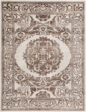 Chocolate Brown 9' x 12' Hermitage Rectangle Area Rug 55% Polypropylene & 45% Polyester Easy Clean Stain-Resistant Carpet for Living, Office, Dorm Rooms for Sale at Rug Engine