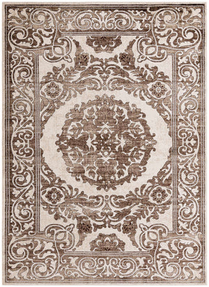 Chocolate Brown 7' x 10' Hermitage Rectangle Area Rug 55% Polypropylene & 45% Polyester Easy Clean Stain-Resistant Carpet for Living, Office, Dorm Rooms for Sale at Rug Engine