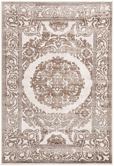 Chocolate Brown 6' x 9' Hermitage Rectangle Area Rug 55% Polypropylene & 45% Polyester Easy Clean Stain-Resistant Carpet for Living, Office, Dorm Rooms for Sale at Rug Engine