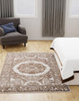 Chocolate Brown 7' x 10' Hermitage Rectangle Area Rug 55% Polypropylene & 45% Polyester Easy Clean Stain-Resistant Carpet for Living, Office, Dorm Rooms for Sale at Rug Engine