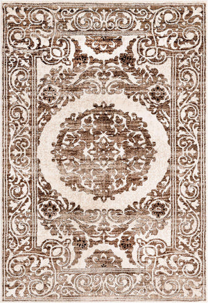 Chocolate Brown 4' x 6' Hermitage Rectangle Area Rug 55% Polypropylene & 45% Polyester Easy Clean Stain-Resistant Carpet for Living, Office, Dorm Rooms for Sale at Rug Engine