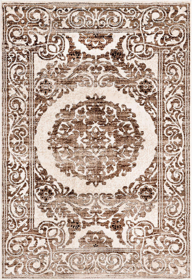 Chocolate Brown 4' x 6' Hermitage Rectangle Area Rug 55% Polypropylene & 45% Polyester Easy Clean Stain-Resistant Carpet for Living, Office, Dorm Rooms for Sale at Rug Engine