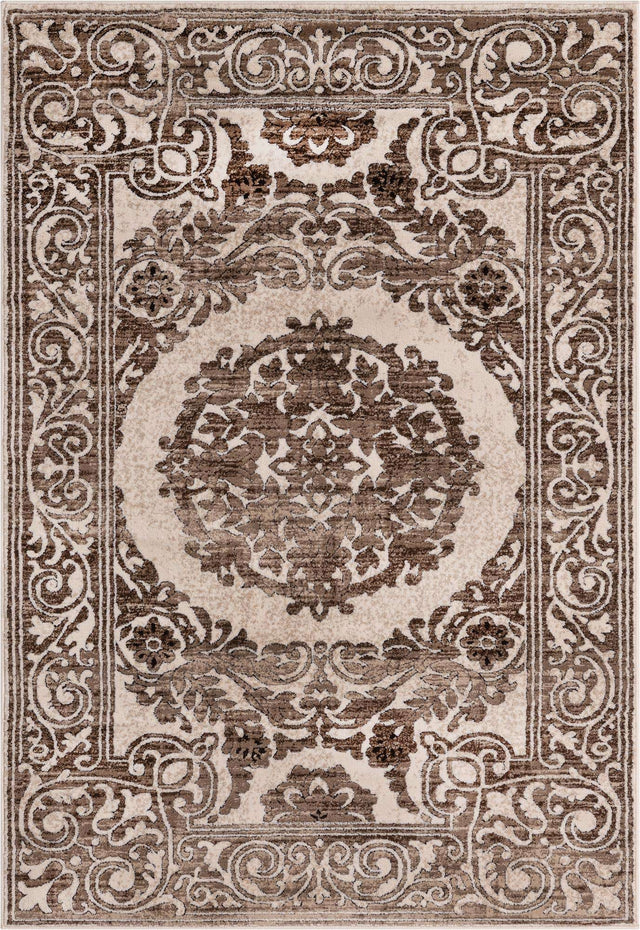 Chocolate Brown 3' 3 x 5' 3 Hermitage Rectangle Area Rug 55% Polypropylene & 45% Polyester Easy Clean Stain-Resistant Carpet for Living, Office, Dorm Rooms for Sale at Rug Engine