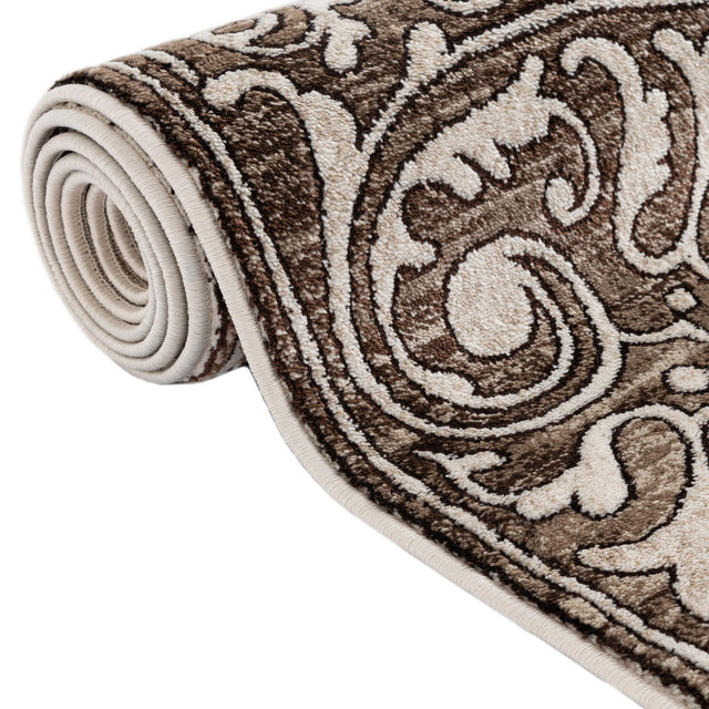 Chocolate Brown 7' 10 x 7' 10 Hermitage Square Area Rug 55% Polypropylene & 45% Polyester Easy Clean Stain-Resistant Carpet for Living, Office, Dorm Rooms for Sale at Rug Engine