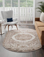 Chocolate Brown 2' x 3' Hermitage Oval Area Rug 55% Polypropylene & 45% Polyester Easy Clean Stain-Resistant Carpet for Living, Office, Dorm Rooms for Sale at Rug Engine