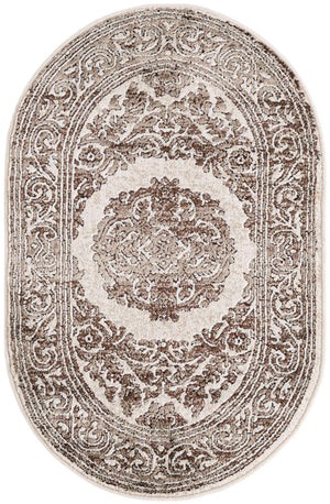 Chocolate Brown 2' x 3' Hermitage Oval Area Rug 55% Polypropylene & 45% Polyester Easy Clean Stain-Resistant Carpet for Living, Office, Dorm Rooms for Sale at Rug Engine